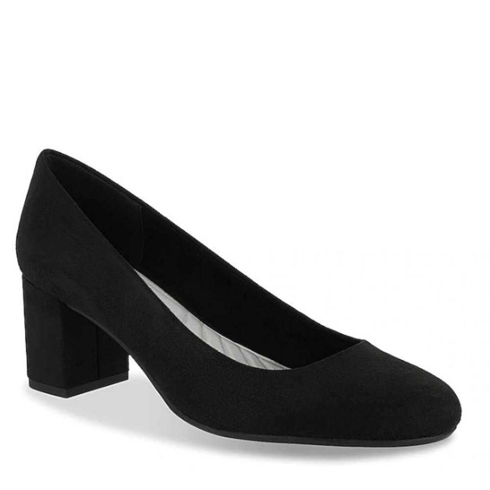 Black Faux Suede Pumps